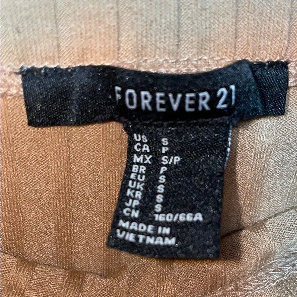 Forever 21 Tan Ribbed Pencil Skirt for Work